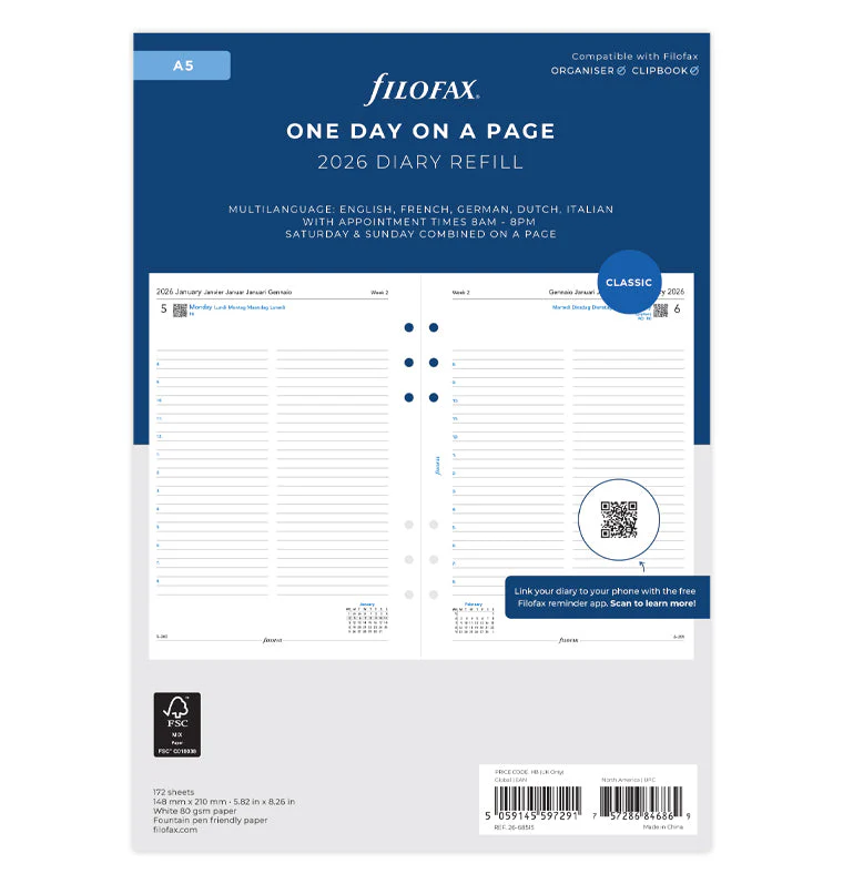 1 Tag / 1 Seite multilingual A5 2026