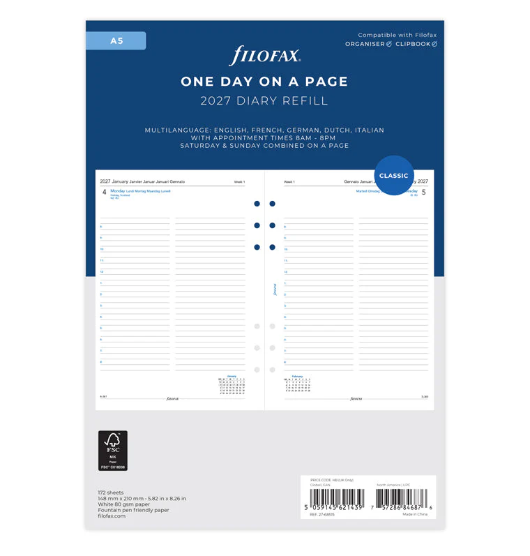 1 Tag / 1 Seite multilingual A5 2027