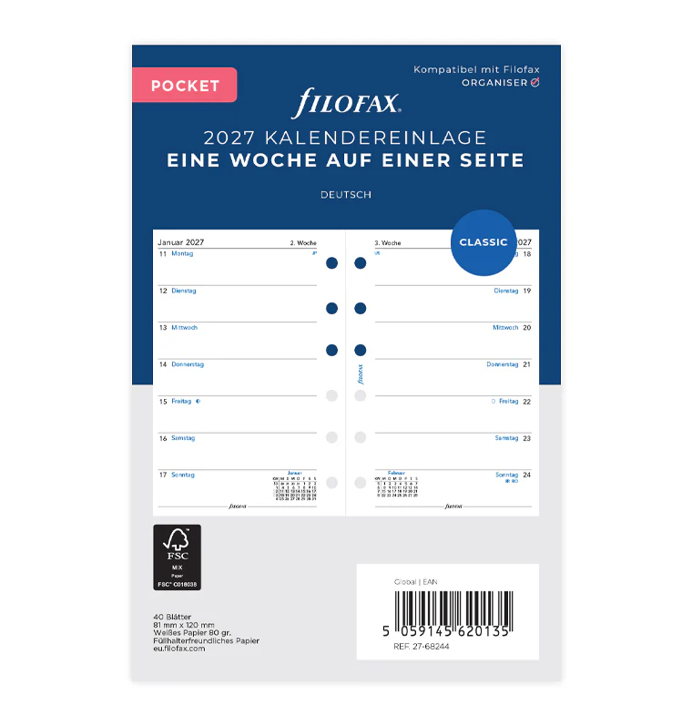 1 Woche / 1 Seite deutsch Pocket 2027