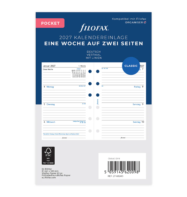 1 Woche / 2 Seiten deutsch Pocket 2027