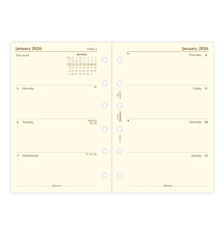 1 Woche / 2 Seiten englisch Cotton Cream Pocket 2026 - Image 4
