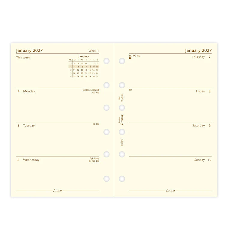 1 Woche / 2 Seiten englisch Cotton Cream Pocket 2027 - Image 4