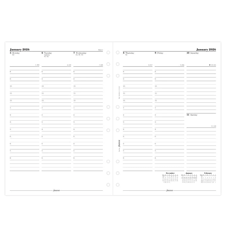 1 Woche / 2 Seiten englisch Deskfax 2026 - Image 2