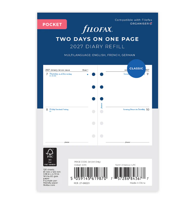 2 Tage / 1 Seite multilingual Pocket 2027