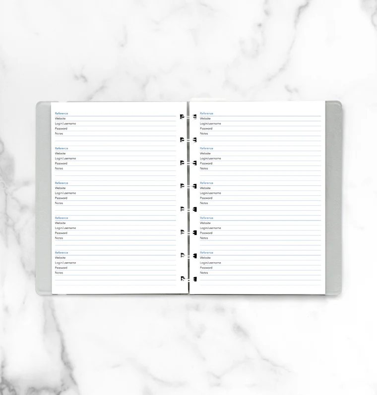 Filofax Notebook A5 Passwörter Einlage - Image 3