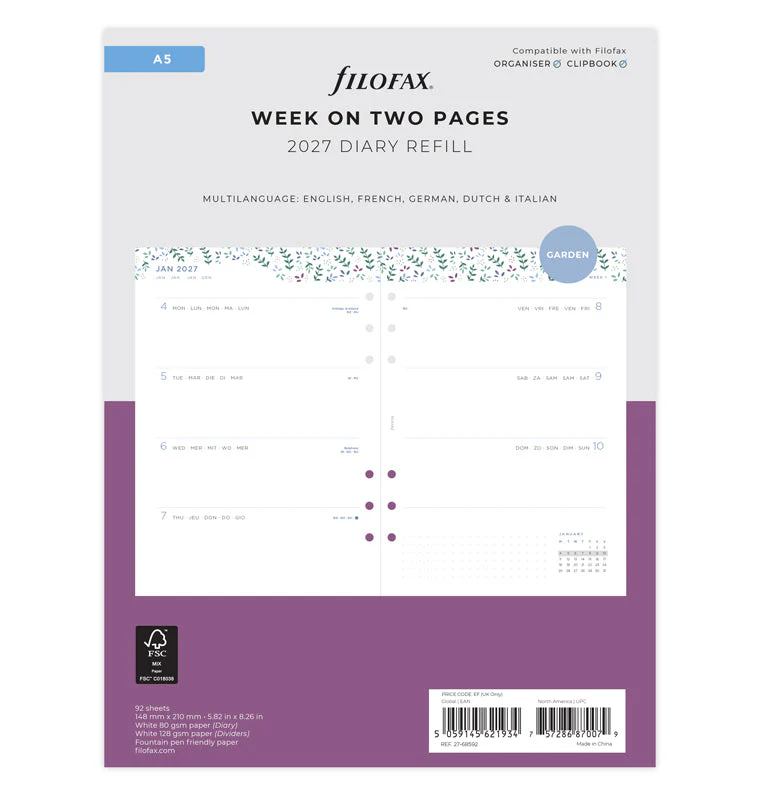 Garden Kalender 1 Woche / 2 Seiten A5 2027