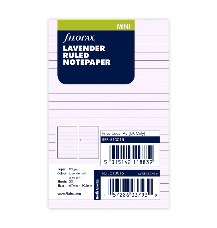 Notizpapier lavendel liniert - Mini - Sale