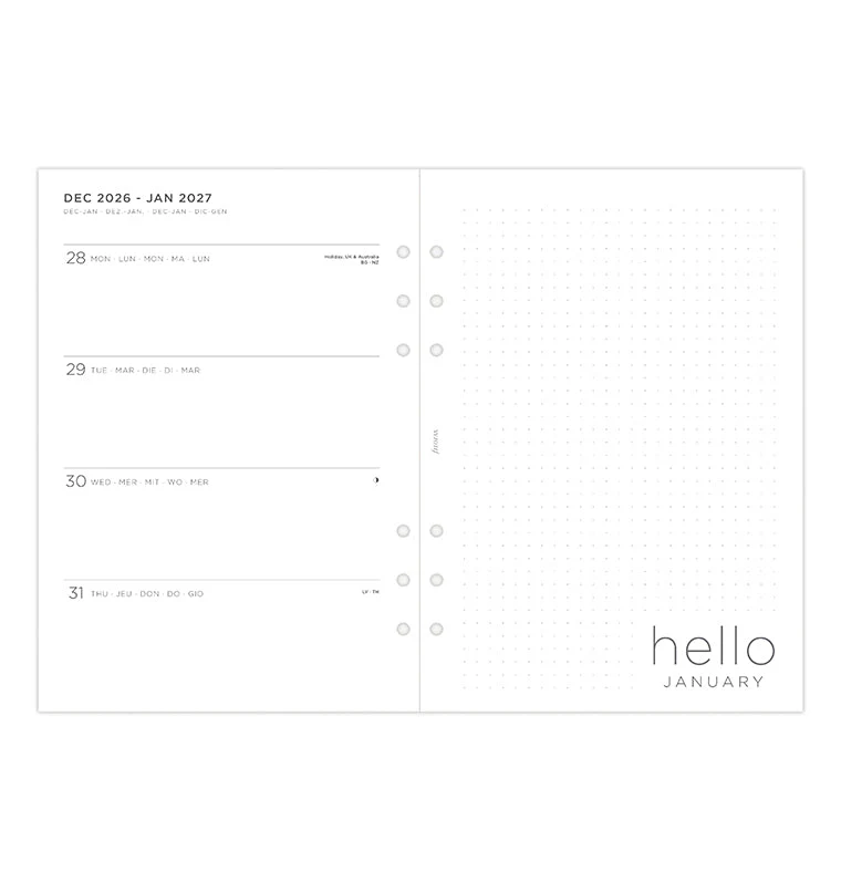Minimal Kalender 1 Woche / 2 Seiten A5 2027 - Image 6
