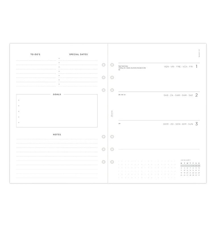 Minimal Kalender 1 Woche / 2 Seiten A5 2027 - Image 7