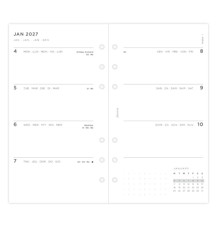 Minimal Kalender 1 Woche / 2 Seiten Personal 2027 - Image 4
