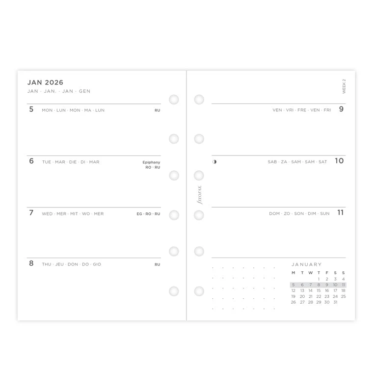 Minimal Kalender 1 Woche / 2 Seiten Pocket 2026 - Image 4