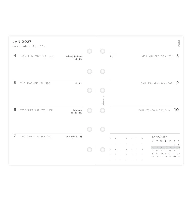 Minimal Kalender 1 Woche / 2 Seiten Pocket 2027 - Image 4