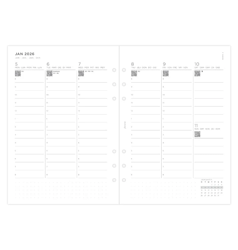 Minimal Kalender 1 Woche / 2 Seiten vertikal A5 2026 - Image 4