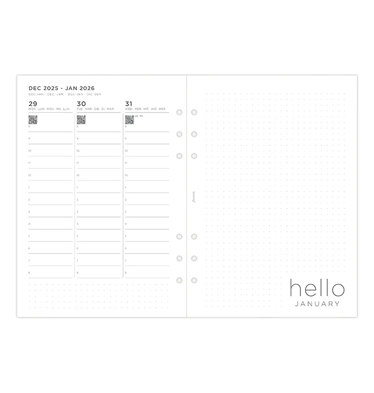 Minimal Kalender 1 Woche / 2 Seiten vertikal A5 2026 - Image 6