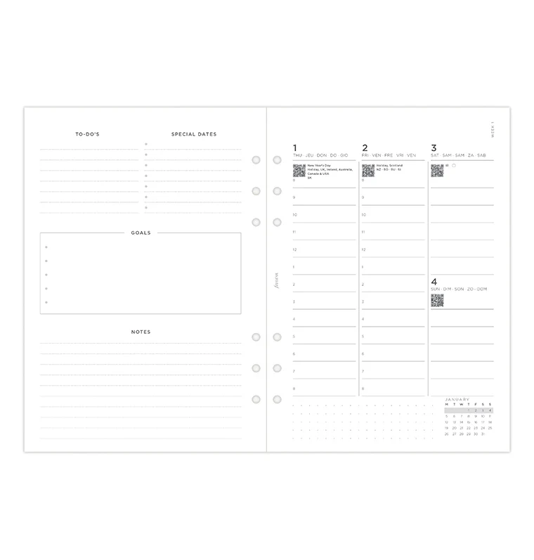 Minimal Kalender 1 Woche / 2 Seiten vertikal A5 2026 - Image 7