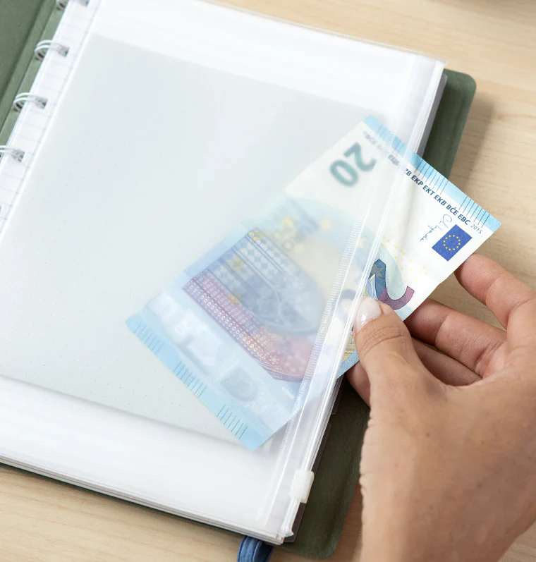 Nachfüllbares Notizbuch Klarsichttasche mit Reißverschluss - A5 - Image 8