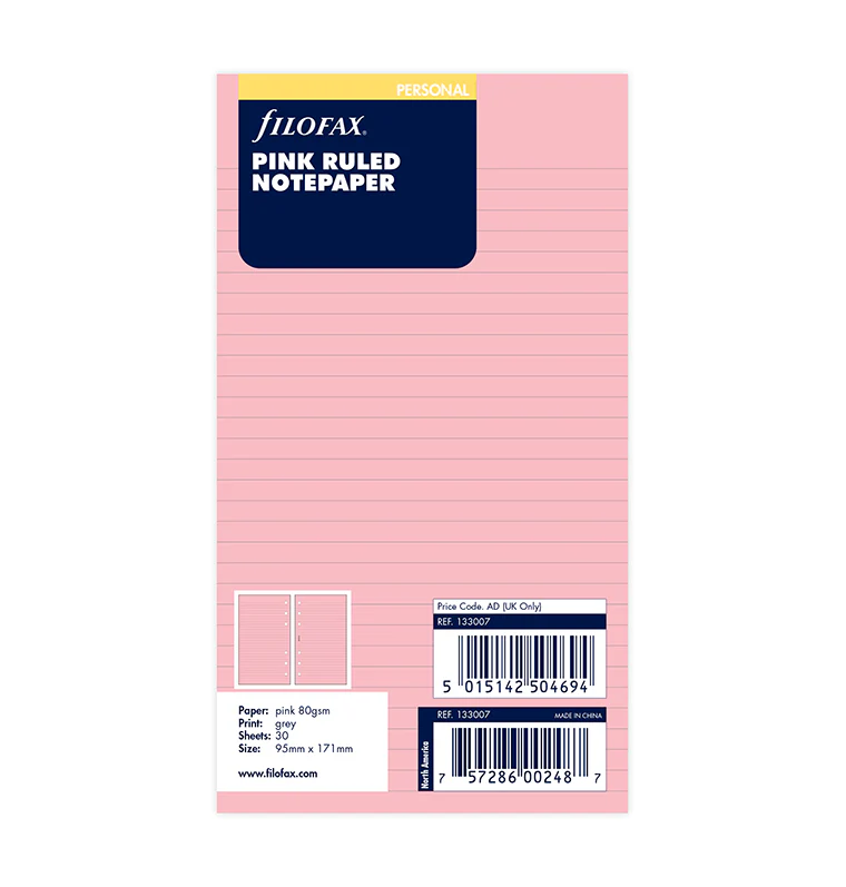 Notizpapier pink liniert, 30 Blatt - Personal - Sale