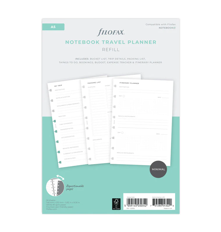 Filofax Notebook Reise-Planer - A5