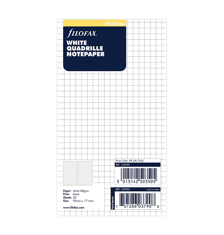 Notizpapier weiß kariert - Personal